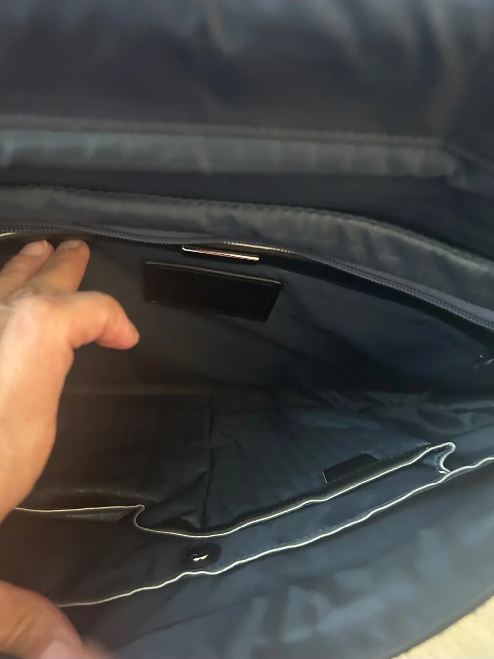 Tumi Black Nylon & Leather Messenger Bag